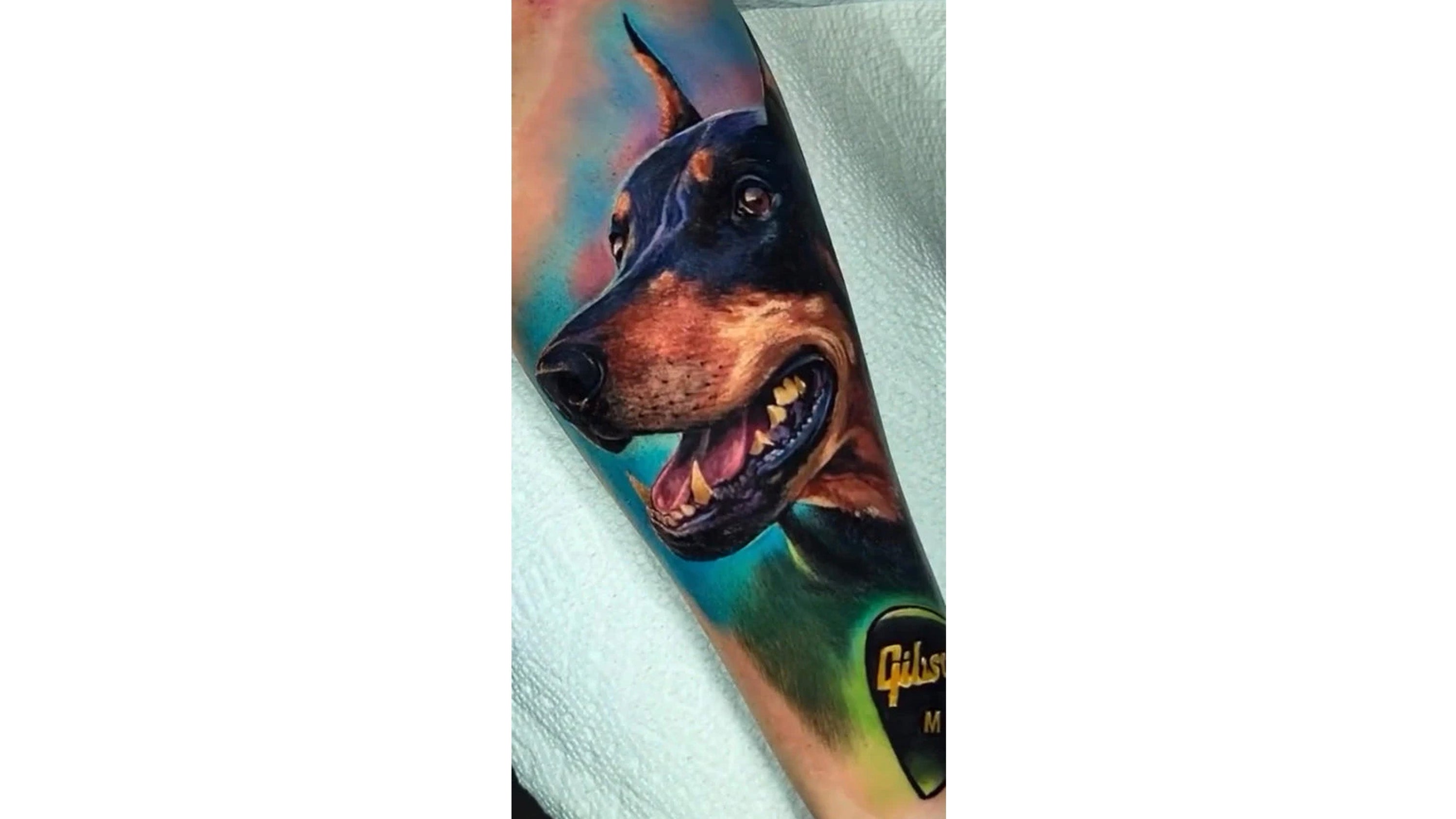 Dog tattoo by @chagall.tattoos