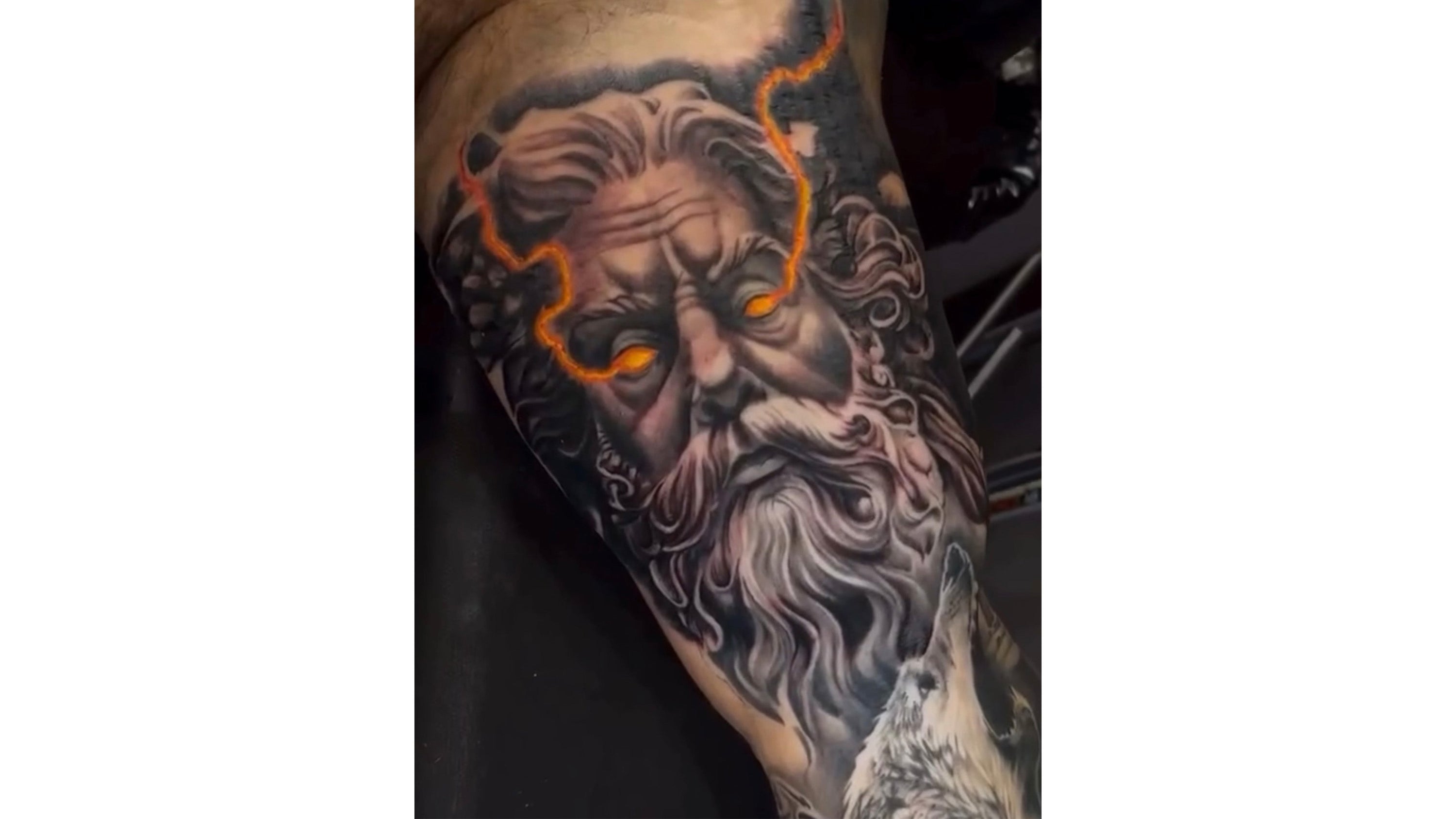 Zeus tattoo by Tim Ashman
