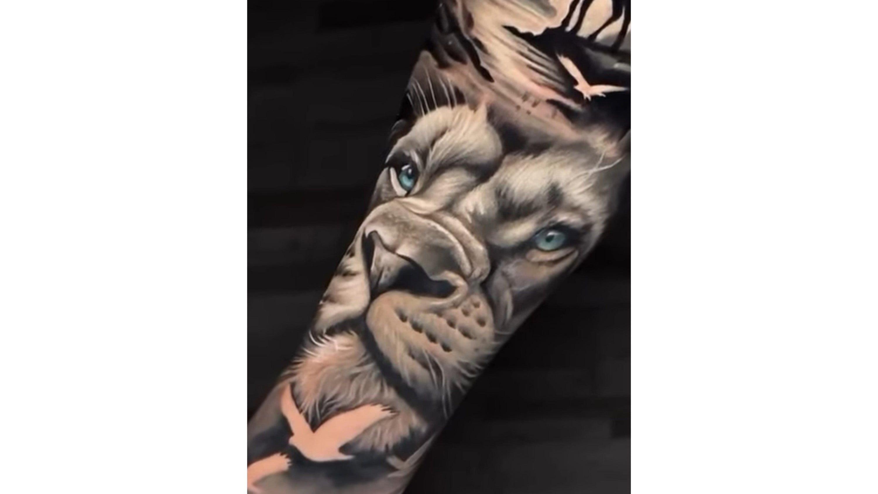 Lion tattoo by @niteshminhas
