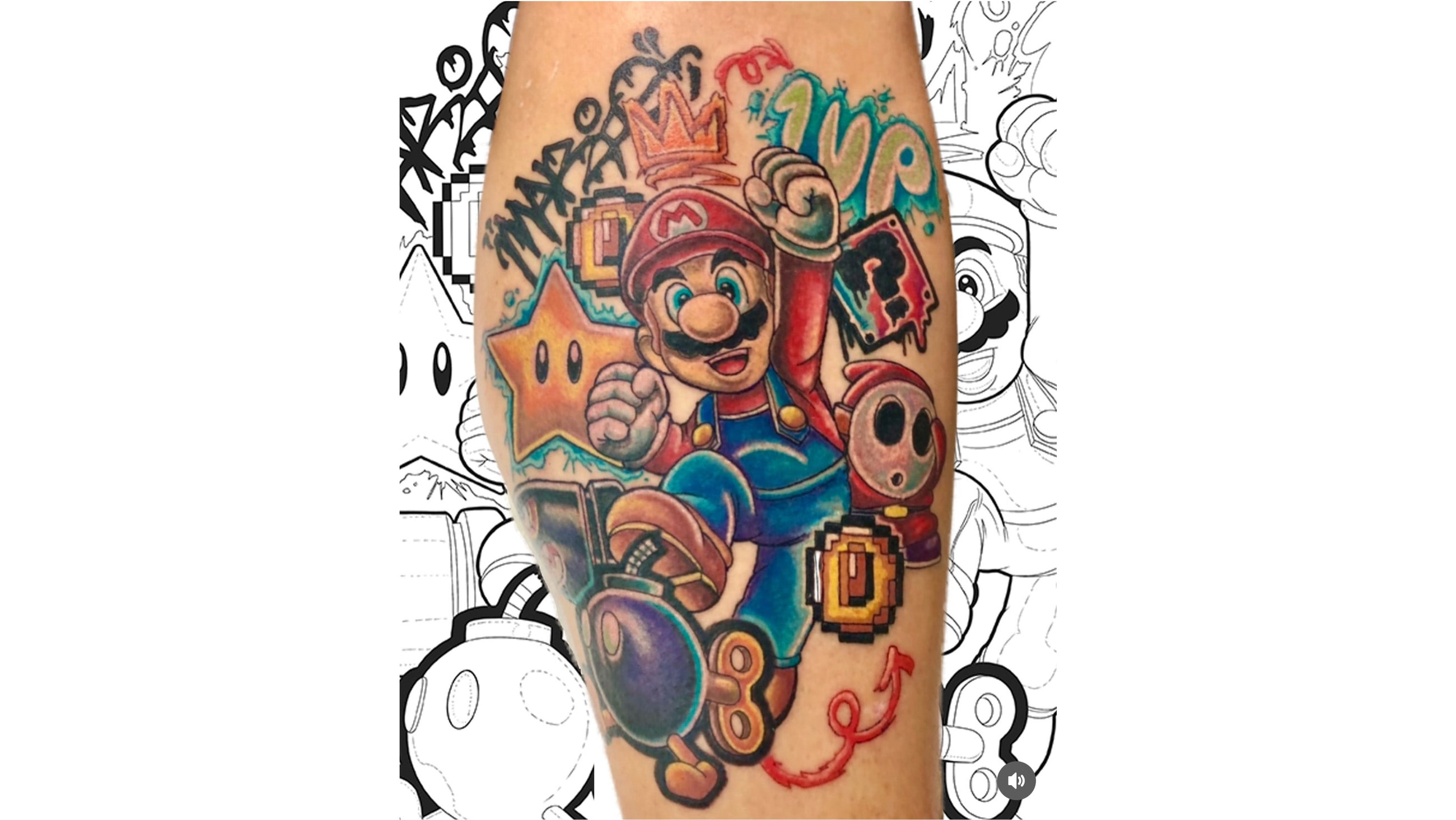 Mario Bros tattoo by @tjhaltattoos