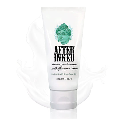Tattoo aftercare aftercare lotion and daily moisturizer is a patented Vegan formula that delivers effective skin moisturization and helps to preserve the colors of your tattoos. Enriched with grape seed oil.
