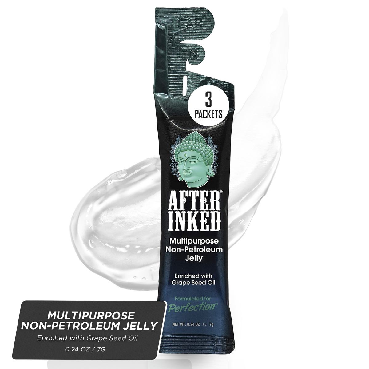 Multipurpose Non-petroleum jelly, enriched with grape seed oil.