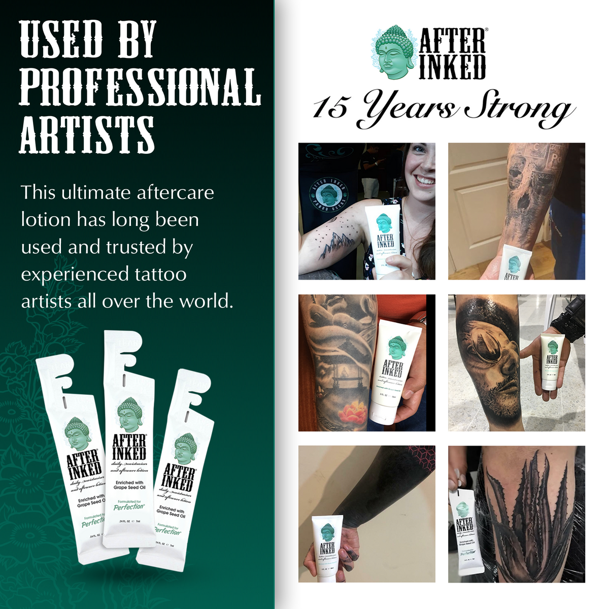 Tattoo aftercare. Used by professional tattoo artists.