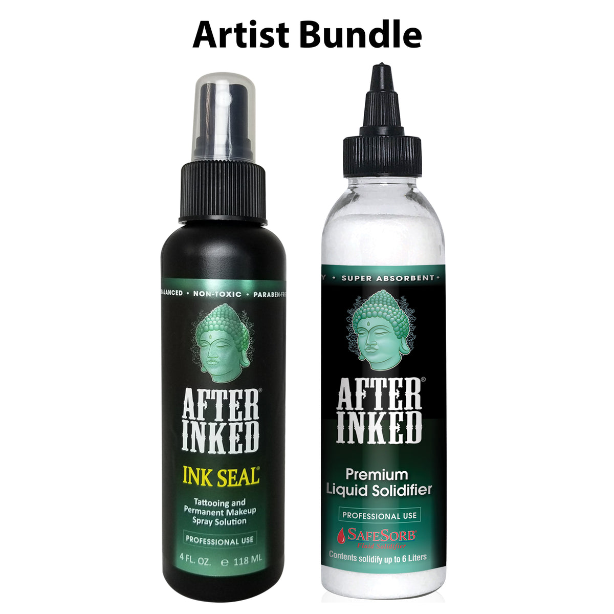 Two bottles labeled &